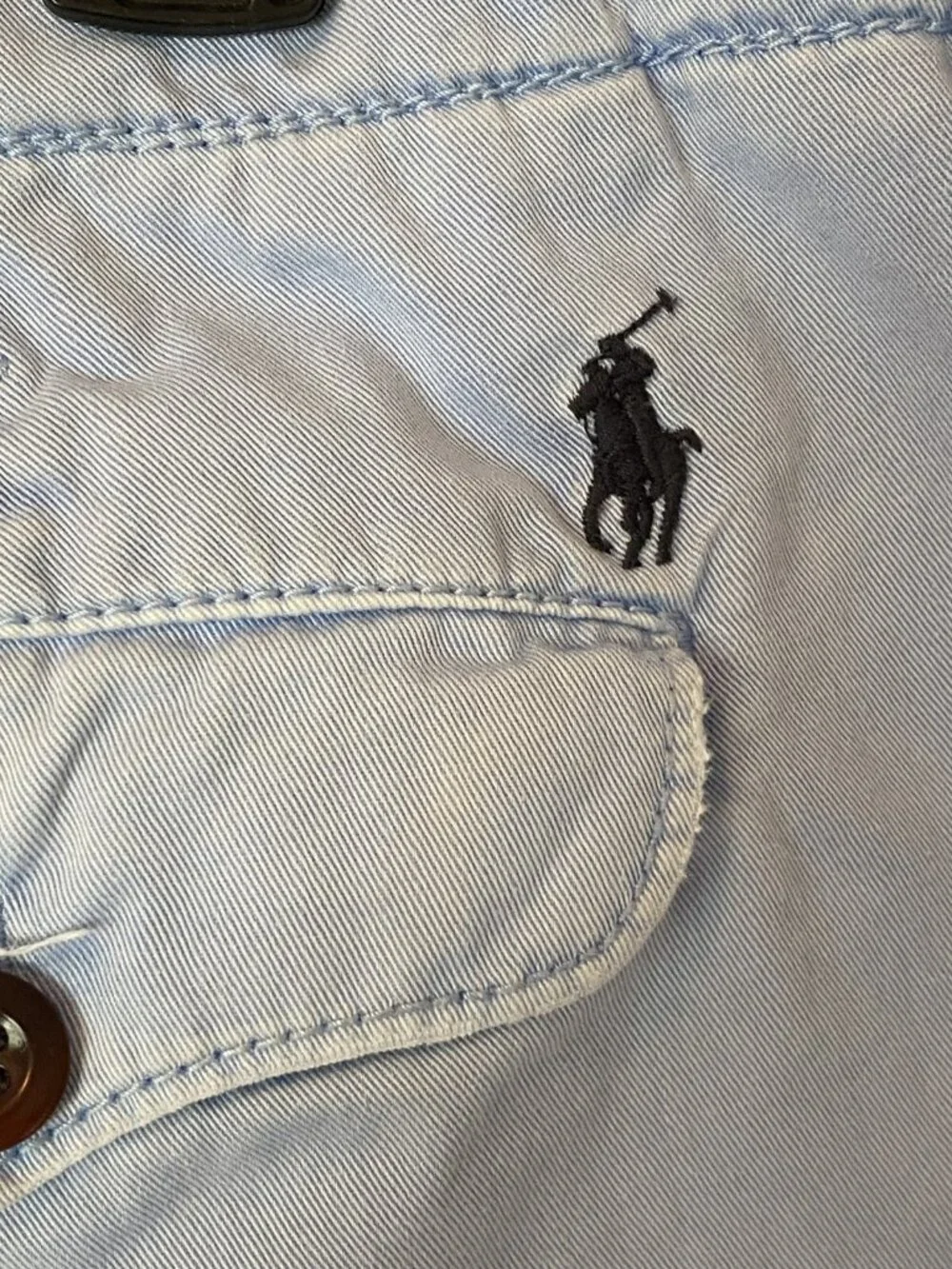 Polo Ralph Lauren Shorts Men 38 Light Blue Flat Front Casual Summer Beach Cotton